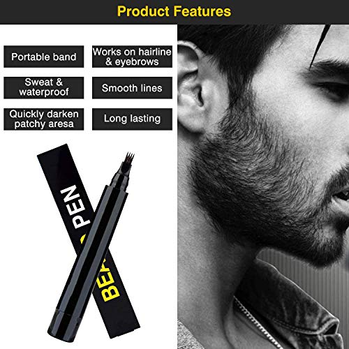 HWU Beard Pencil Filler for Men 2 Pack, Eyebrow Pen, Beard Filling Pen Kit, L...