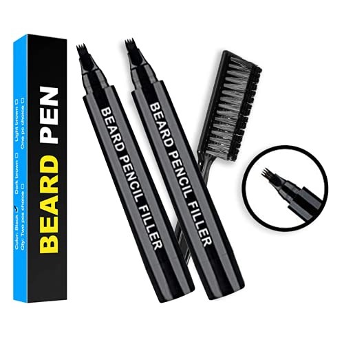 HWU Beard Pencil Filler for Men 2 Pack, Eyebrow Pen, Beard Filling Pen Kit, L...
