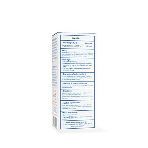 Hyalogic HylaTears Lubricant Eye Drops | Hyaluronic Acid Dry Eye Relief Lubri...