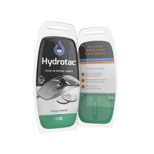 Hydrotac Stick-on Bifocal Lenses (OPTX 20/20)- +1.50 Diopter