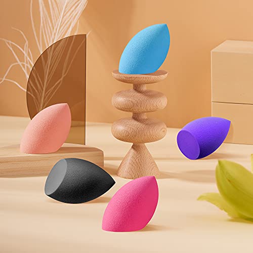 Hygea Beauty Makeup Sponge - Set of 5 Oblique Shaped Multicolored Non-Latex B...