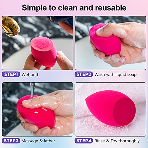 Hygea Beauty Makeup Sponge - Set of 5 Oblique Shaped Multicolored Non-Latex B...