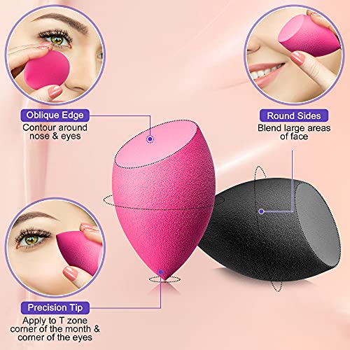Hygea Beauty Makeup Sponge - Set of 5 Oblique Shaped Multicolored Non-Latex B...