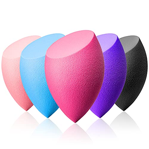 Hygea Beauty Makeup Sponge - Set of 5 Oblique Shaped Multicolored Non-Latex B...
