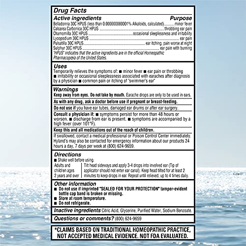 Ear Drops for Swimmers Ear and Allergy Relief for Kids and Adults by Hyland's...