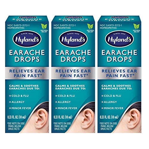 Ear Drops for Swimmers Ear, Hyland's Earache Drops for clogged ears, (3-Pack)