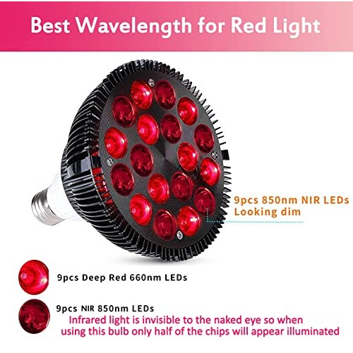 HYUNLAI Red Light Devices with Stand(30"-82"Height Adjustment),Lamp in Deep R...