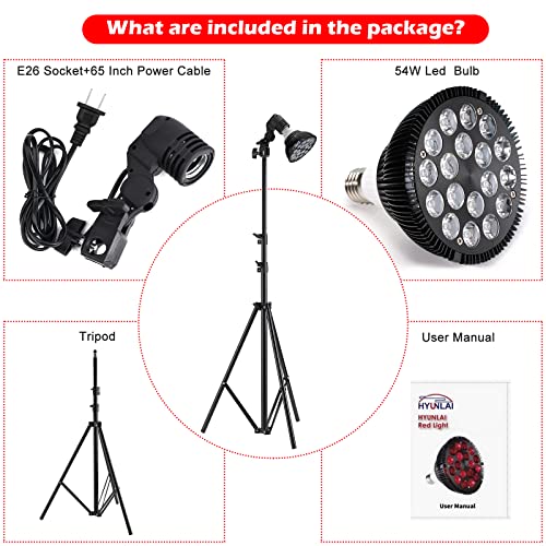 HYUNLAI Red Light Devices with Stand(30"-82"Height Adjustment),Lamp in Deep R...