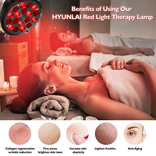 HYUNLAI Red Light Therapy Lamp in Deep Red 660nm Near Infrared 850nm Red Ligh...
