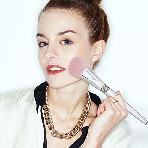 HZM COLOR Makeup Brush Set 11Pcs Bling Makeup Brushes Soft Synthetic Brochas ...