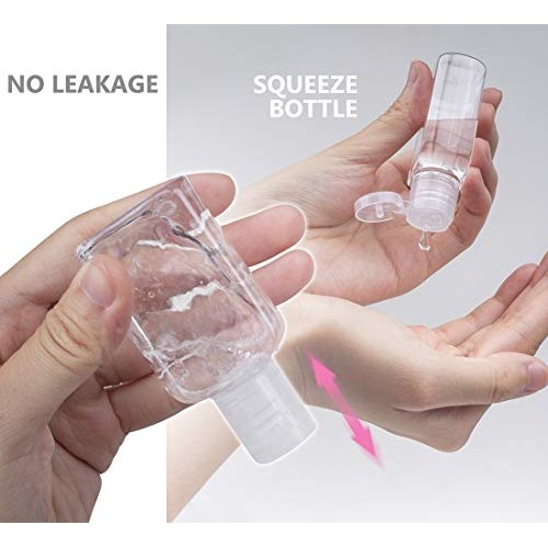 Hzran Portable Squeeze Bottle, Empty Leakproof Plastic Travel Bottle with Lea...