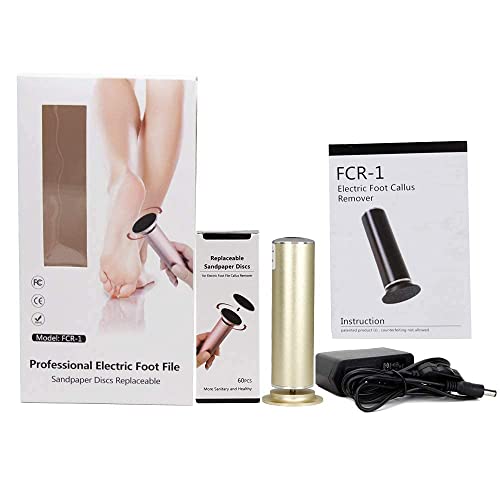 Electric Foot File (Speed Adjustable) with 60pcs Replacement Sandpaper Disk, ...