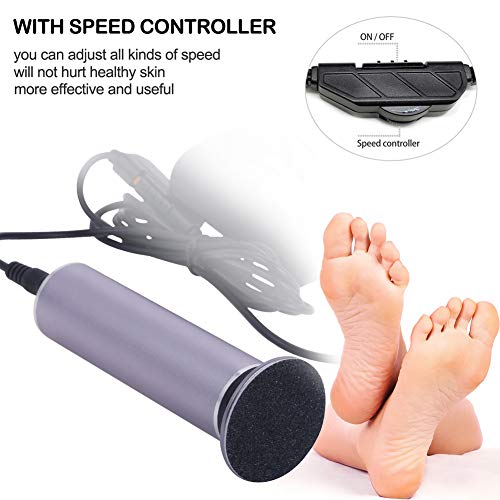Electronic Foot File (Adjustable Speed) with 60pcs Replacement Sandpaper Disk...