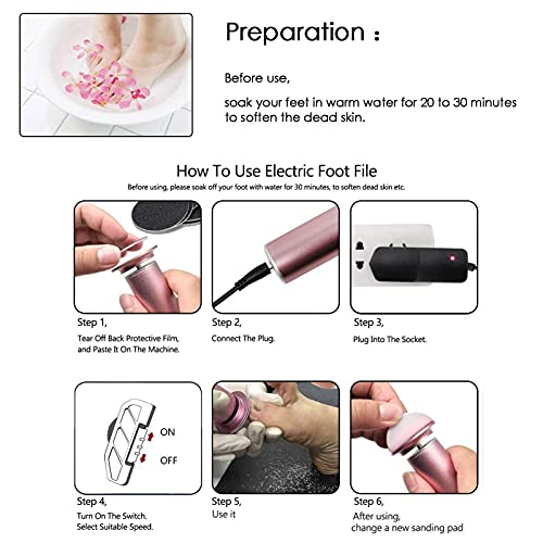 Upgraded Electric Foot Sander Callus Remover (Speed Adjustable) with 60pcs Re...