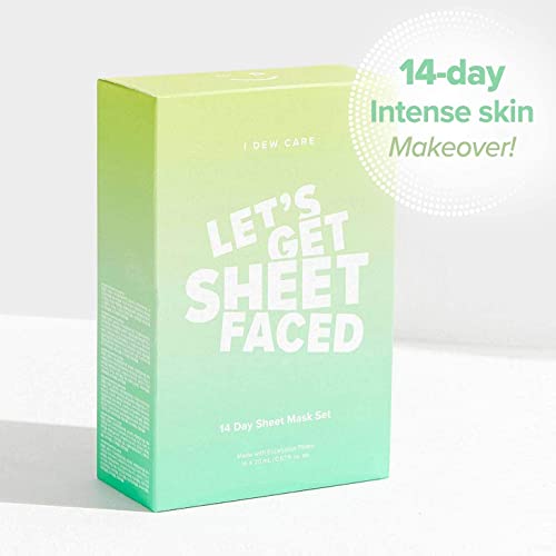I DEW CARE Let’s Get Sheet Faced Face Sheet Mask Pack | 14 Days Intense Skin ...