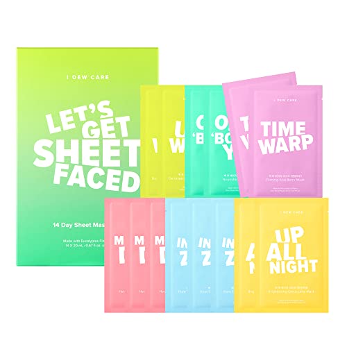 I DEW CARE Let’s Get Sheet Faced Face Sheet Mask Pack | 14 Days Intense Skin ...
