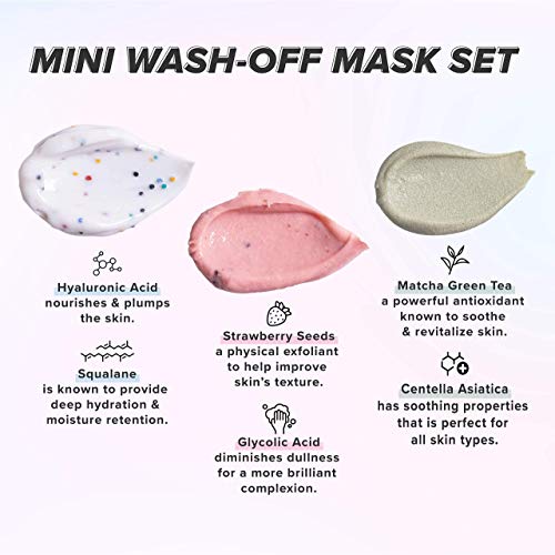 I DEW CARE Mini Scoops | Travel Sized Wash Off Face Mask Skin Care Trio | Sel...