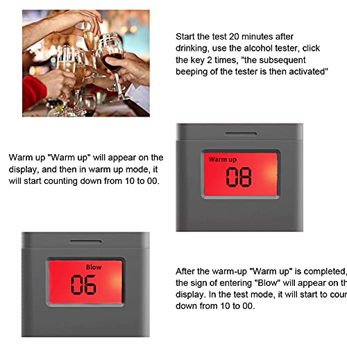iayokocc Breathalyzer, Professional Personal Alcohol Tester with 5 Mouthpiece...