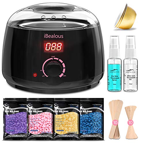 Waxing Kit Wax Warmer for Women - iBealous Hair Removal Pearl Wax Kit with 4 ...