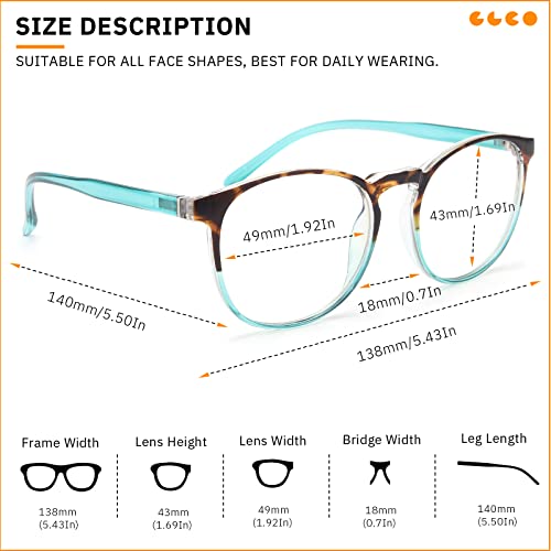 IBOANN 3 Pack Blue Light Blocking Glasses Women/Men, Round Fashion Retro Fram...