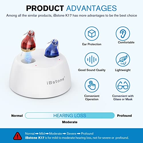 iBstone Rechargeable Hearing Amplifier to Aid Adults Seniors Hearing, Complet...