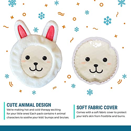 ICEWRAPS 4” Round Reusable Bead Gel Packs with Soft Cloth Cover - Hot Cold Bo...