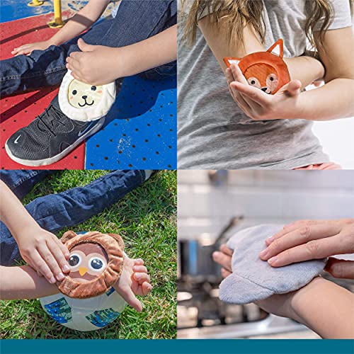 ICEWRAPS 4” Round Reusable Bead Gel Packs with Soft Cloth Cover - Hot Cold Bo...