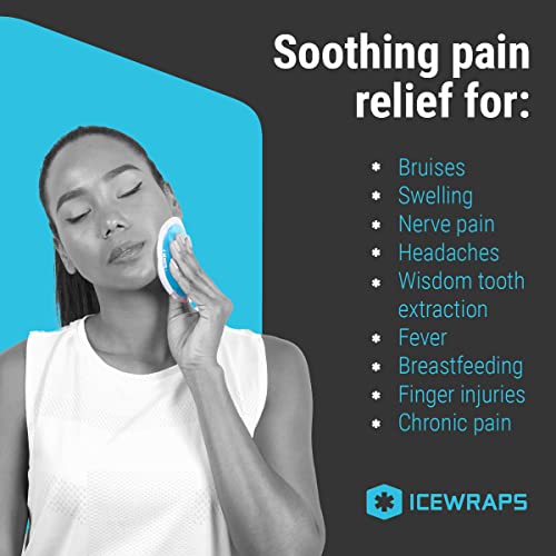 ICEWRAPS 4” Round Reusable Gel Ice Packs with Cloth Backing - Hot Cold Pack f...
