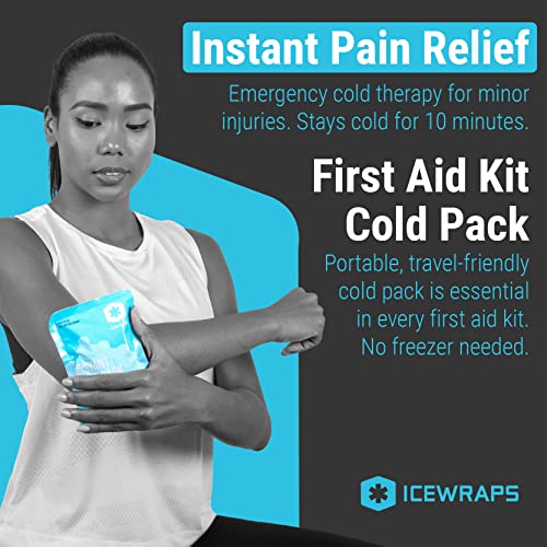 ICEWRAPS 4”x7” Instant Ice Packs for Injuries - 50 Count Bulk Emergency Singl...