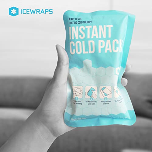 ICEWRAPS 4”x7” Instant Ice Packs for Injuries - 50 Count Bulk Emergency Singl...