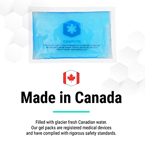 ICEWRAPS 5”x7” Reusable Gel Ice Packs - Hot Cold Pack for Injuries, Pain Reli...