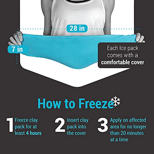 IceWraps Cold Therapy Clay Pack with Cover (Extra Large 7”x28”) | Clay Ice Pa...