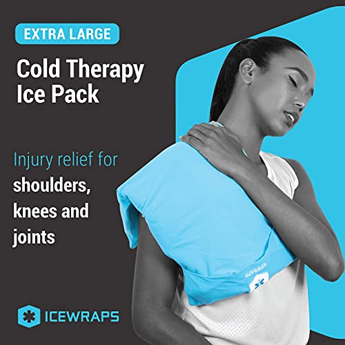 IceWraps Cold Therapy Clay Pack with Cover (Oversized 12”x21”) | Clay Ice Pac...