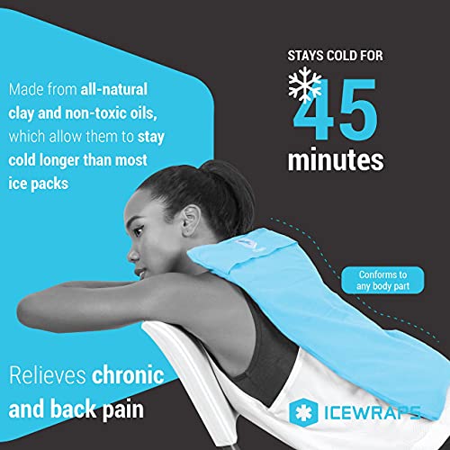 IceWraps Cold Therapy Clay Pack with Cover (Oversized 12”x21”) | Clay Ice Pac...