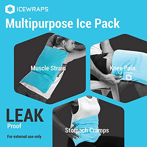 IceWraps Cold Therapy Clay Pack with Cover (Oversized 12”x21”) | Clay Ice Pac...