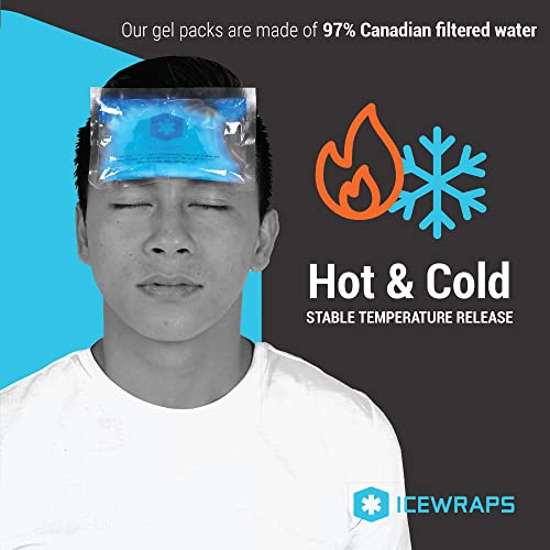 ICEWRAPS Reusable Gel Ice Pack 3"x5" Medical-Grade Hot & Cold Therapy Pads fo...