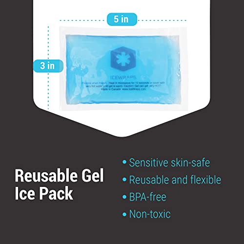 ICEWRAPS Reusable Gel Ice Pack 3"x5" Medical-Grade Hot & Cold Therapy Pads fo...