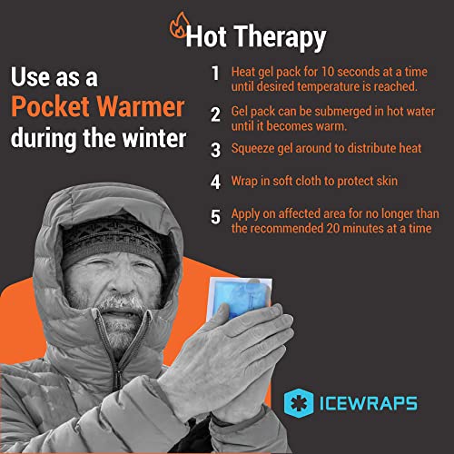 ICEWRAPS Reusable Gel Ice Pack 3"x5" Medical-Grade Hot & Cold Therapy Pads fo...