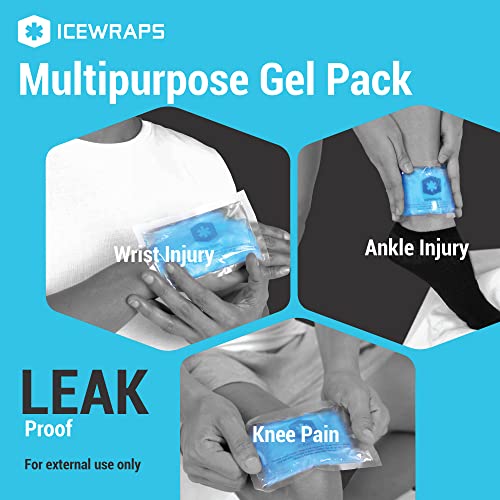 ICEWRAPS Reusable Gel Ice Pack 3"x5" Medical-Grade Hot & Cold Therapy Pads fo...