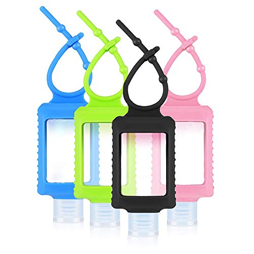 Choeeu 4 Pack Travel Size Plastic Clear Bottles w/Silicone Sleeve Refillable ...