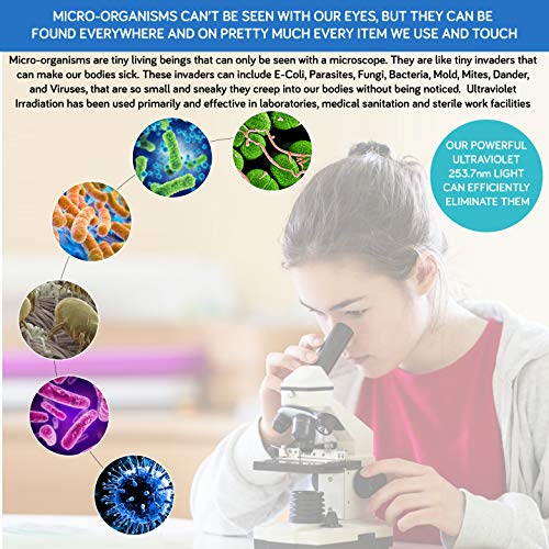 UV-C Light Sanitizer Wand - Powerful 253nm UV Sterilizer Rechargeable Handhel...