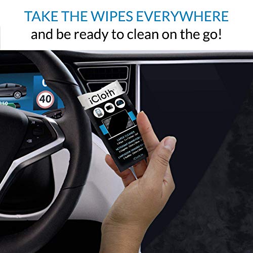iCloth Screen Cleaning Wipes [7.2 x 5 Inches - 24 Wipes] Safe for All Screens...