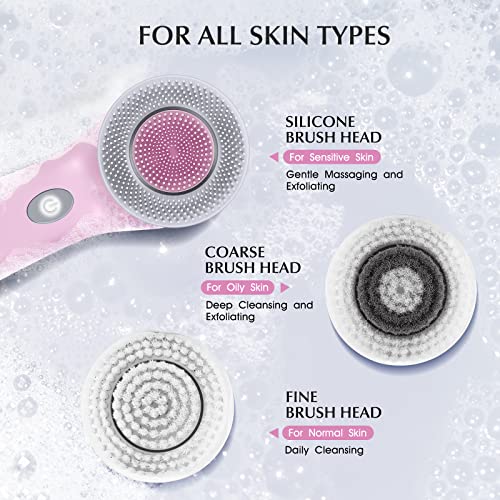 Facial Cleansing Brush Face Scrubber: Electric Exfoliating Spin Brush IPX7 Wa...