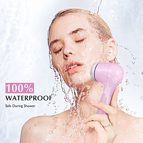 Facial Cleansing Brush Face Scrubber: Electric Exfoliating Spin Brush IPX7 Wa...