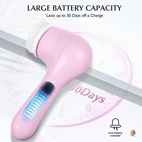 Facial Cleansing Brush Face Scrubber: Electric Exfoliating Spin Brush IPX7 Wa...