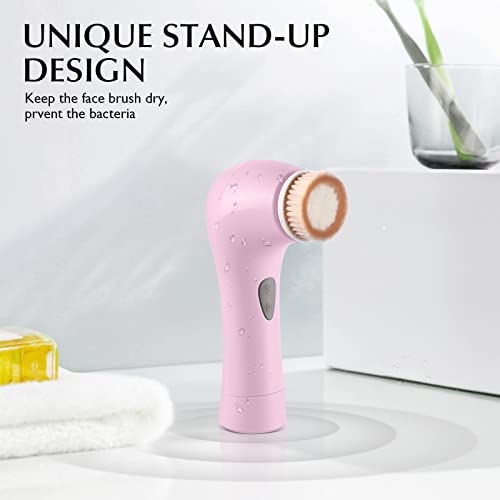 Facial Cleansing Brush Face Scrubber: Electric Exfoliating Spin Cleanser Devi...