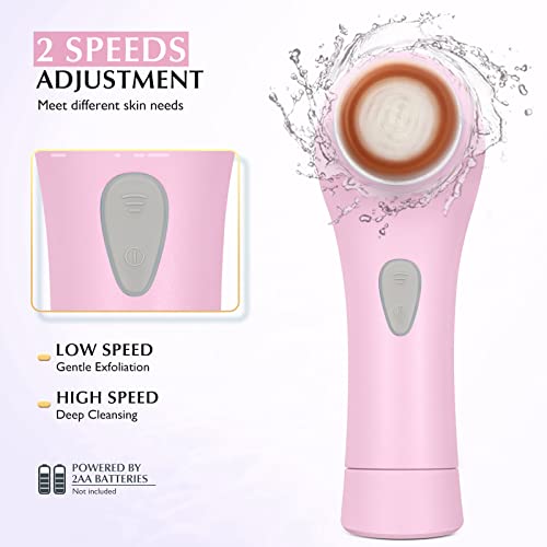Facial Cleansing Brush Face Scrubber: Electric Exfoliating Spin Cleanser Devi...