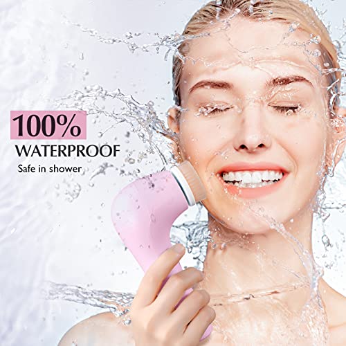 Facial Cleansing Brush Face Scrubber: Electric Exfoliating Spin Cleanser Devi...