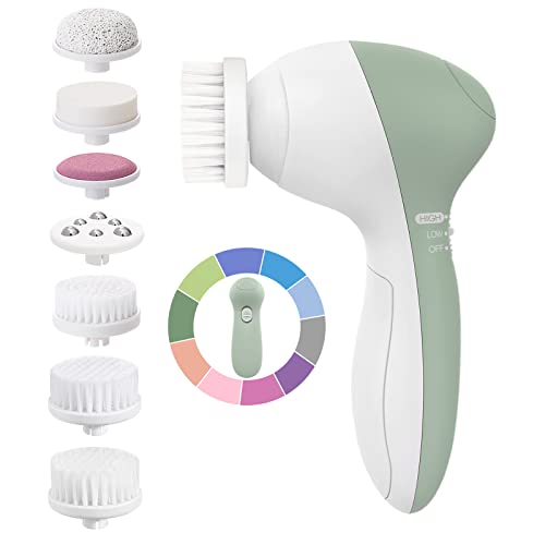 Facial Cleansing Brush Face Scrubber: Electric Exfoliating Spin Cleanser Devi...