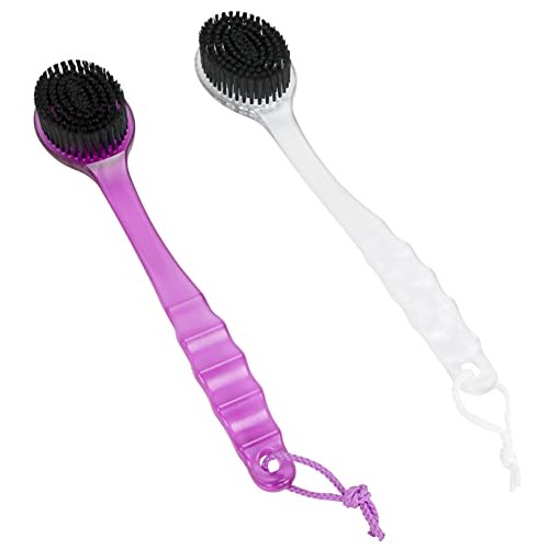 Iconikal Long-Handled Back Bath Brush Scrubber with Charcoal Infused Bristles...